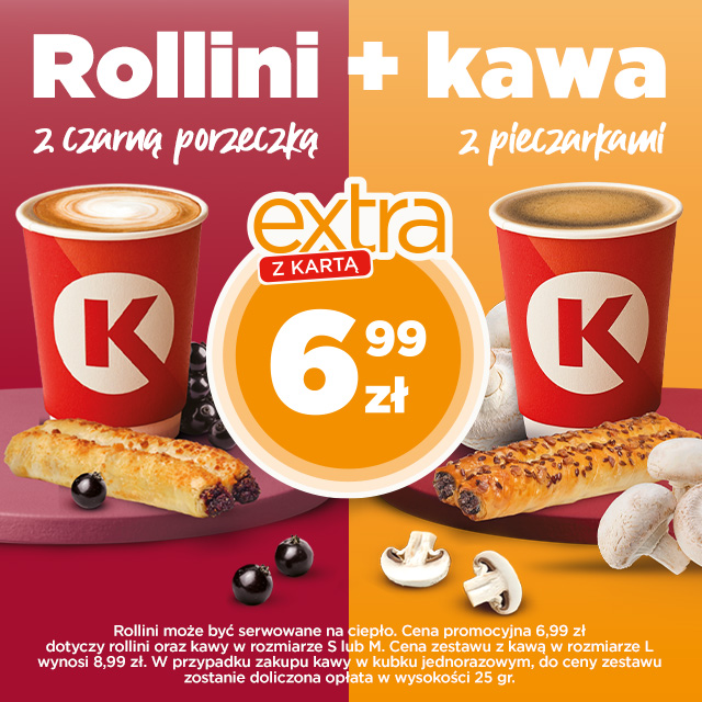 Rollini i kawa Circle K - zestaw na każdą porę